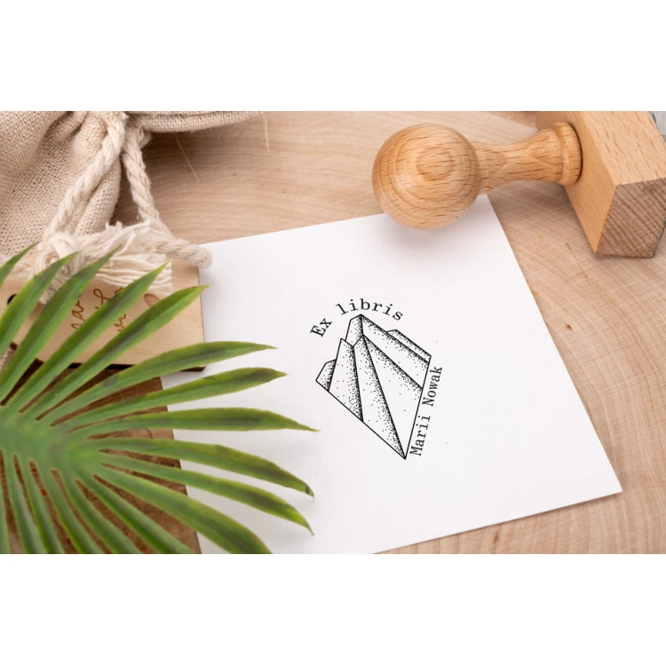 Stempel Ex Libris do odbijania w tuszu - Szczyty - wymiary gryfu 30x50mm - EX030
