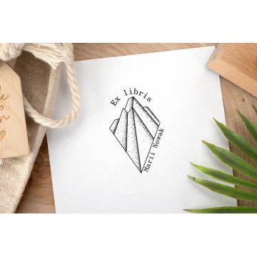 Stempel Ex Libris do odbijania w tuszu - Szczyty - wymiary gryfu 30x50mm - EX030