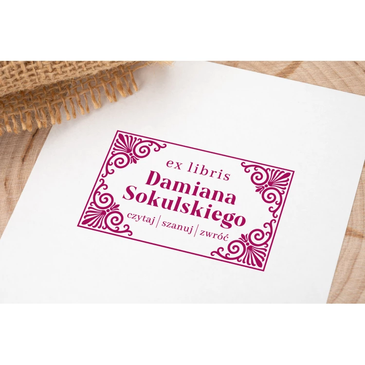 Stempel Ex Libris do odbijania w tuszu - wymiary gryfu 50x30mm - EX046