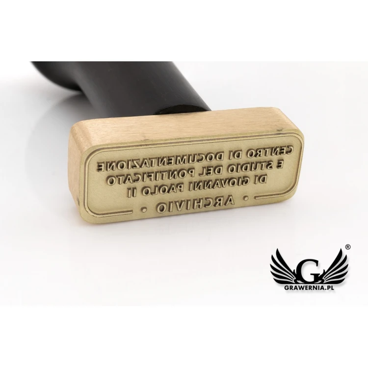 Stempel mosiężny do odbijania tuszem - wymiary: 42x17mm - FIB082