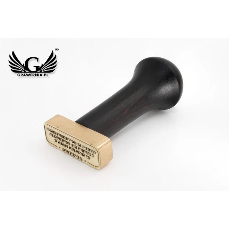Stempel mosiężny do odbijania tuszem - wymiary: 42x17mm - FIB082