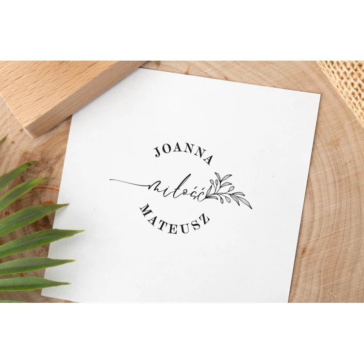 Stempel ślubny do odbijania w tuszu - wymiary gryfu 60x40mm - STS045