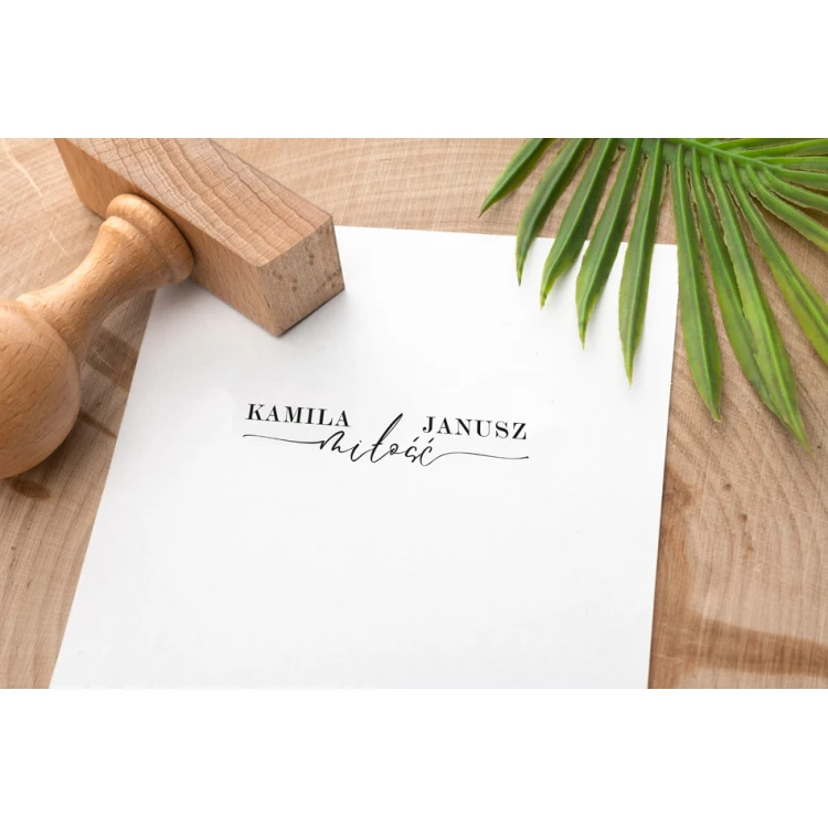 Stempel ślubny do odbijania w tuszu - wymiary gryfu 50x20mm - STS046