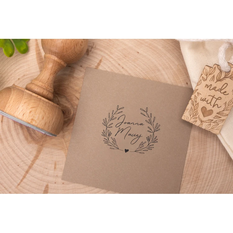 Stempel ślubny wianek do odbijania w tuszu - średnica gryfu 50mm - STS019