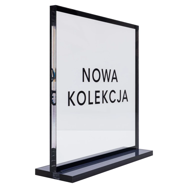 Stojak sklepowy z nadrukiem UV - dymiony akryl - wys. 20 cm - ST080
