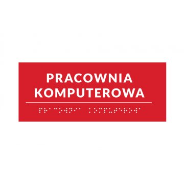 System tabliczek z pismem Braille'a dla szkół - wym. 200x80mm - PCW twarde - DECO RED - TAB365
