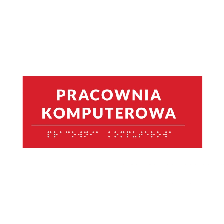 System tabliczek z pismem Braille'a dla szkół - wym. 200x80mm - PCW twarde - DECO RED - TAB365