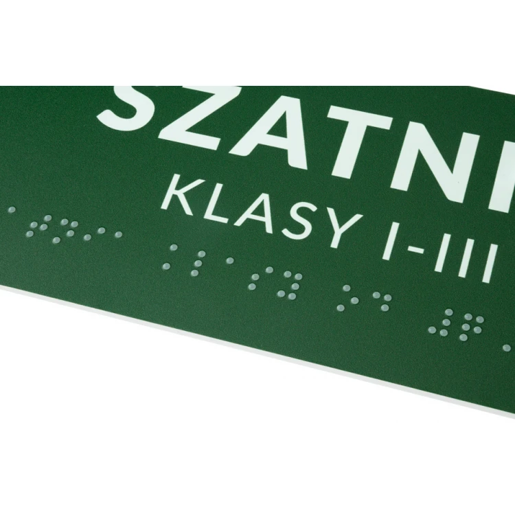 System tabliczek z pismem Braille'a dla szkół - WC - wym. 200x80mm - PCW twarde - DECO GREEN - TAB380