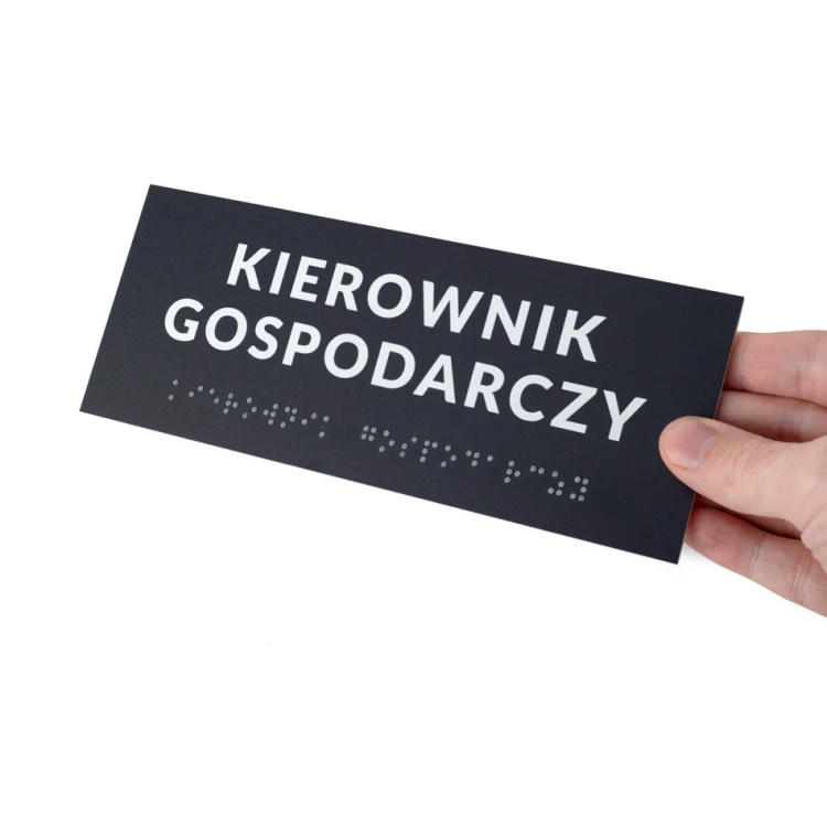 System tabliczek z pismem Braille'a dla szkół - wym. 200x80mm - PCW twarde - DECO DARK - TAB417