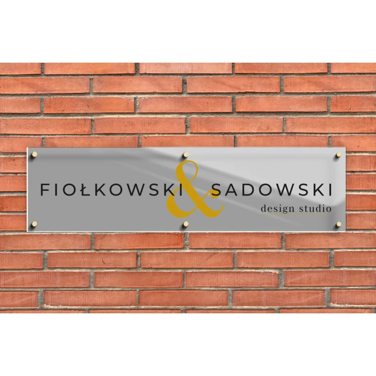 Szyld firmowy z plexi transparentnej i dibondu - nadruk UV - wym. 1100x287mm - SZ159