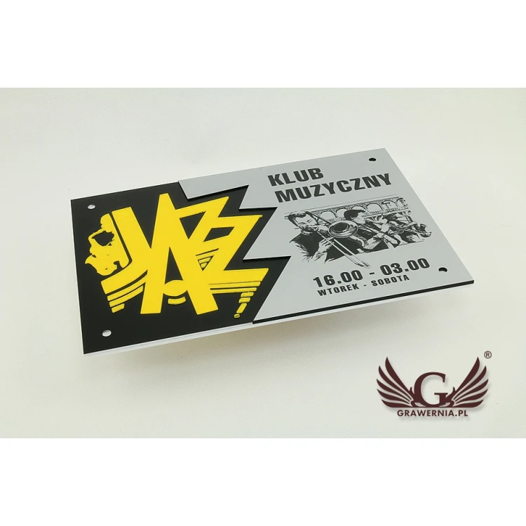 SZYLD FIRMOWY z WYPUKŁYM LOGO - kolorowy - SZ072 - wymiary: 297x210mm (format A4)