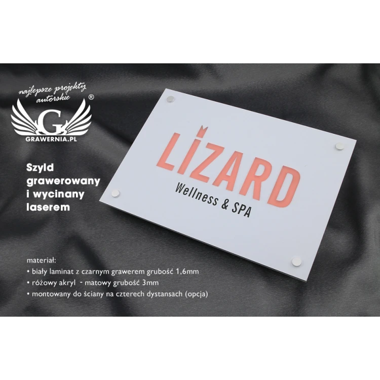 SZYLD FIRMOWY z WYPUKŁYM LOGO - kolorowy - SZ074 - wymiary: 297x210mm (format A4)