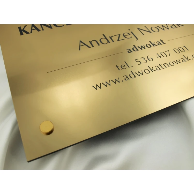 SZYLD GRAWEROWANY - KANCELARIA ADWOKACKA - złoty - SZ047 - wym. 500x350mm