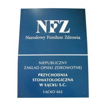Szyld grawerowany na zewnątrz - wym. 600x450mm
