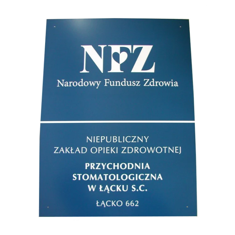 Szyld grawerowany na zewnątrz - wym. 600x450mm
