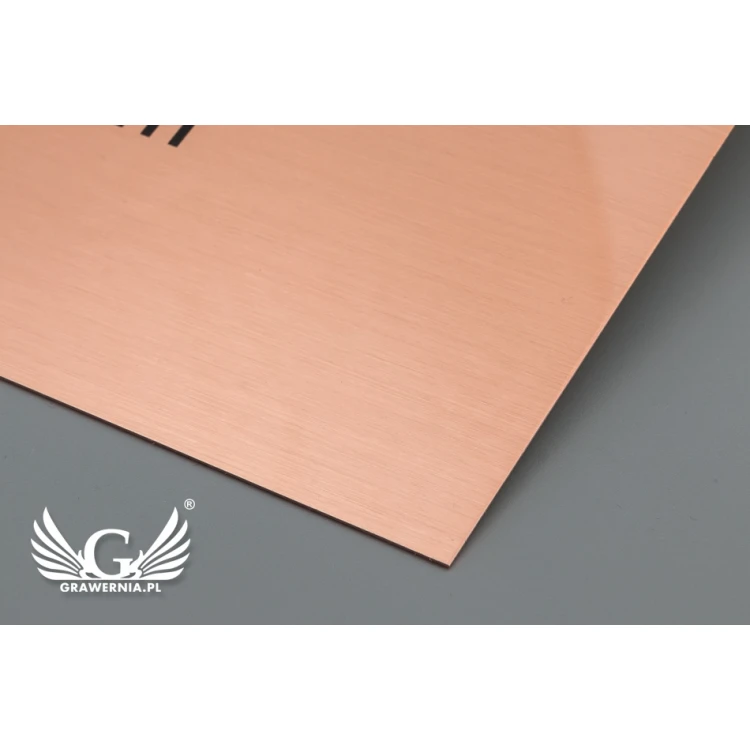 Szyld miedziany z nadrukiem UV - wym. 340x240mm - TAB070