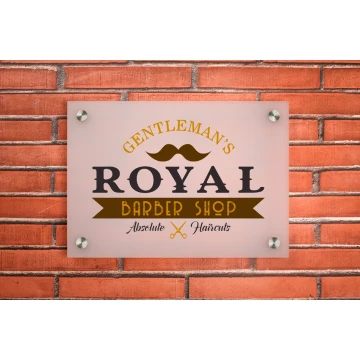 Szyld z pleksi gr. 3mm - druk UV - plexi biała frost półtransparentna - SZ151 - wym. 297x210mm (A4)
