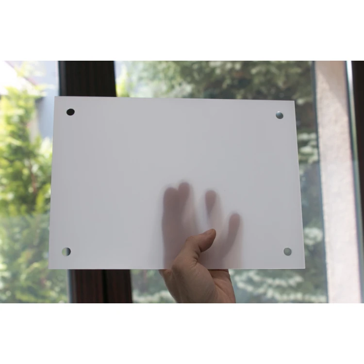 Szyld z pleksi gr. 3mm - nadruk UV - druk UV - plexi biała frost półtransparentna - SZ148 - wym. 297x210mm (A4)