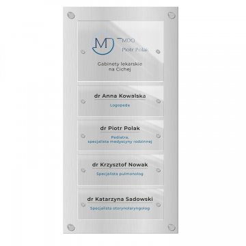 Tablica informacyjna z dibondu i transparentnej plexi - wym: 397x785mm - TAB464