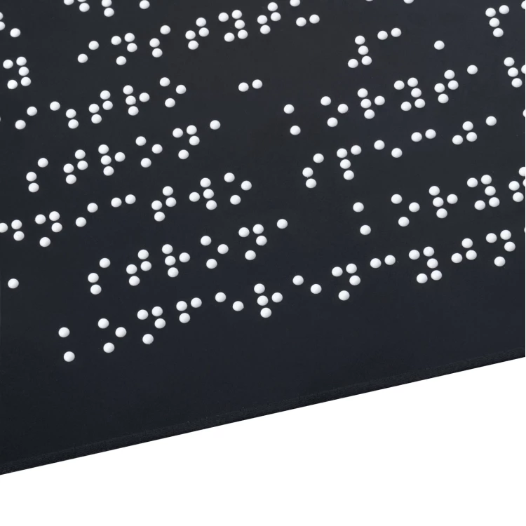 Tablica z pismem Braille'a - akryl czarny mat - wym. 600x450mm - DARK - TAB536