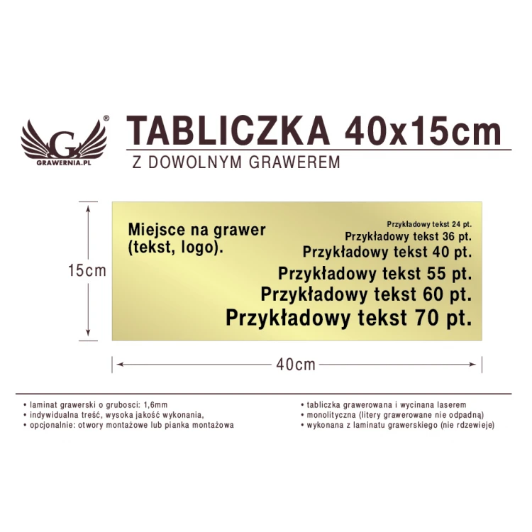 Tabliczka 40x15cm dowolny grawer laserem