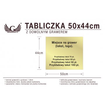 Tabliczka 50x44cm dowolny grawer laserem