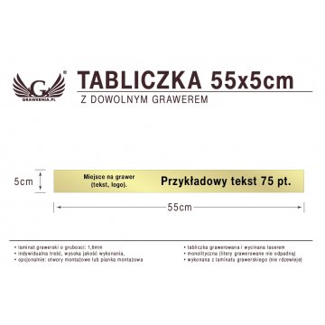 Tabliczka 55x5cm dowolny grawer laserem