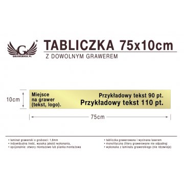 Tabliczka 75x10cm dowolny grawer laserem
