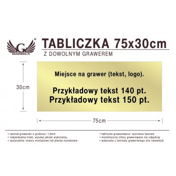 Tabliczka 75x30cm dowolny grawer laserem
