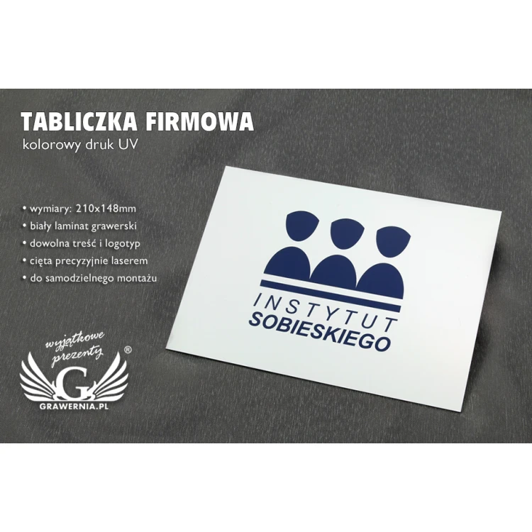 Tabliczka - laminat grawerski gr. 1,6mm - wym. 210x148mm (A5) - DRUK UV - SZUV009