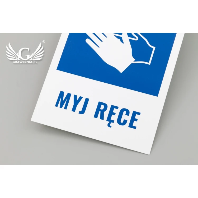 Tabliczka informacyjna myj ręce - wym. 146x208mm - PCW  - kolorowy druk UV - TAB074