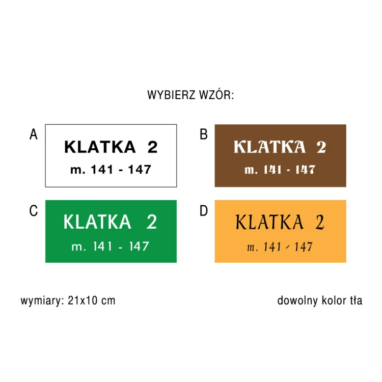 Tabliczka informacyjna na wejście do klatki - wym. 210x100mm - PVC - kolorowy druk UV - TAB142