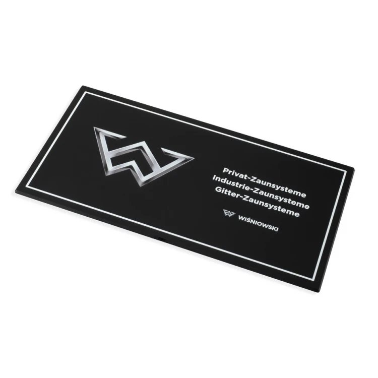 Tabliczka informacyjna z dowolnym tekstem i logotypem - wym. 297x158mm - akryl mat - TAB457 