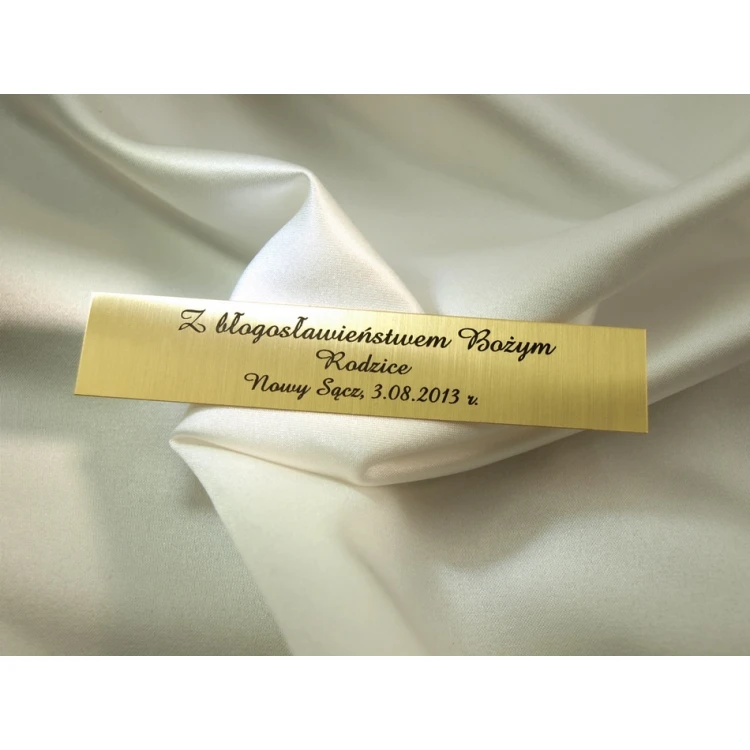 Tabliczka mosiężna z dedykacją - M006 - wym. 100x20mm