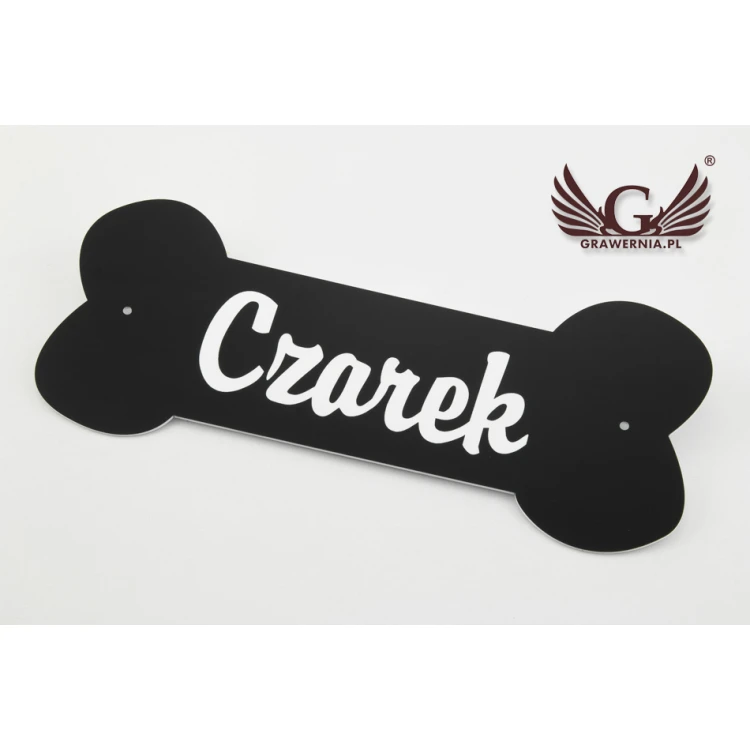 Tabliczka na budę dla psa z dowolnym imieniem - wym: 250x100mm - laminat grawerski - TAB051