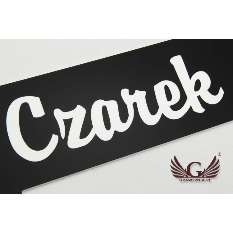 Tabliczka na budę dla psa z dowolnym imieniem - wym: 250x100mm - laminat grawerski - TAB051