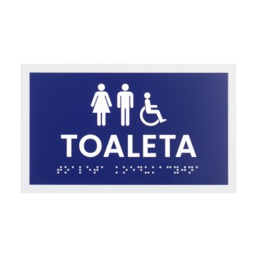 Tabliczka na drzwi toalety z laminatu grawerskiego z pismem Braille'a - wym. 174x104mm - TT051