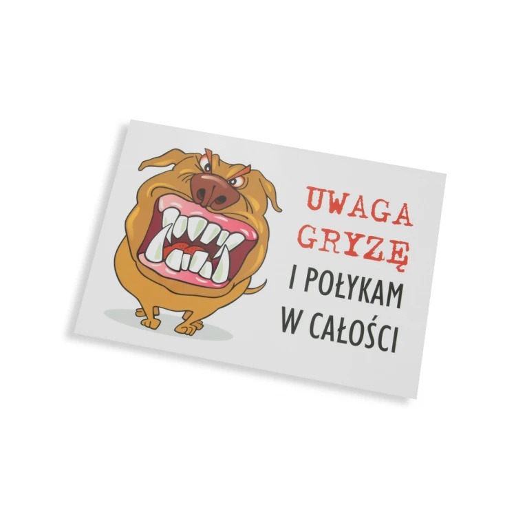 Tabliczka ostrzegawcza - zły pies -  tworzywo PCW - wym. 210x150mm - TZP002