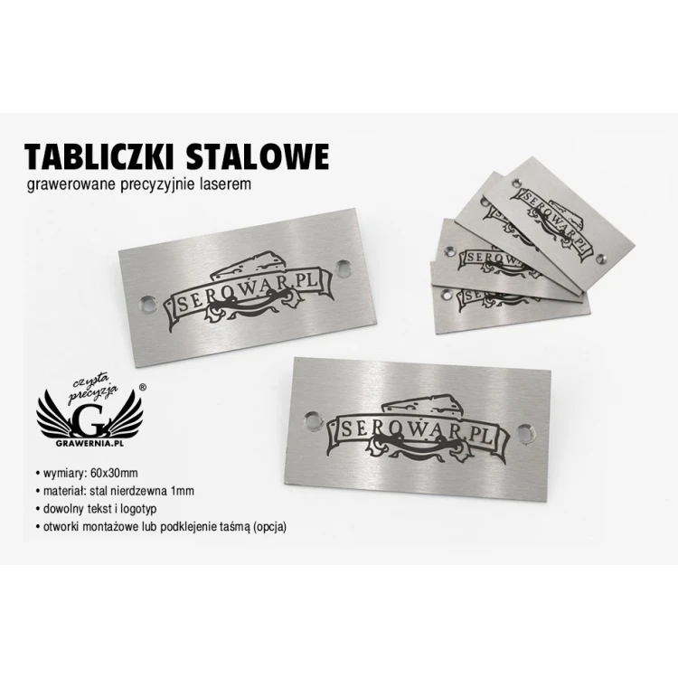 Tabliczka stalowa na produkty - wym. 60x30x1mm - TAB088