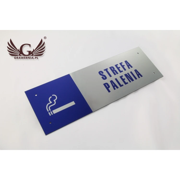 Tabliczka - strefa palenia - wym. 300x100mm - kolorowy druk UV