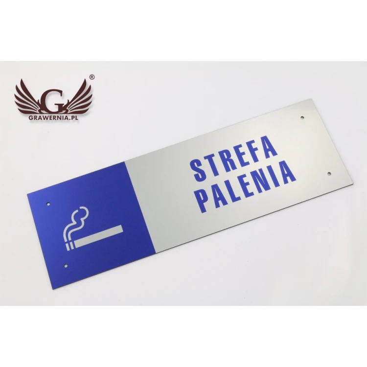 Tabliczka - strefa palenia - wym. 300x100mm - kolorowy druk UV