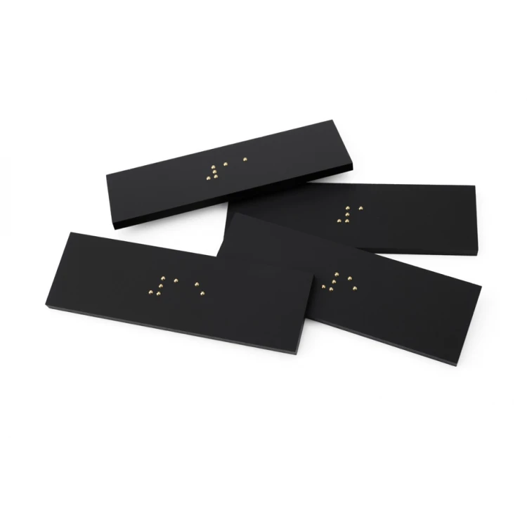 Tabliczka z dowolną numeracją w piśmie Braille'a - akryl czarny mat - wym. 50x25mm - DARK - TAB399 