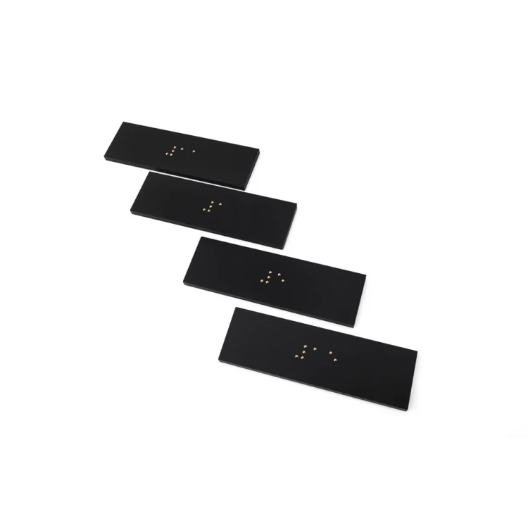 Tabliczka z dowolną numeracją w piśmie Braille'a - akryl czarny mat - wym. 50x25mm - DARK - TAB399 