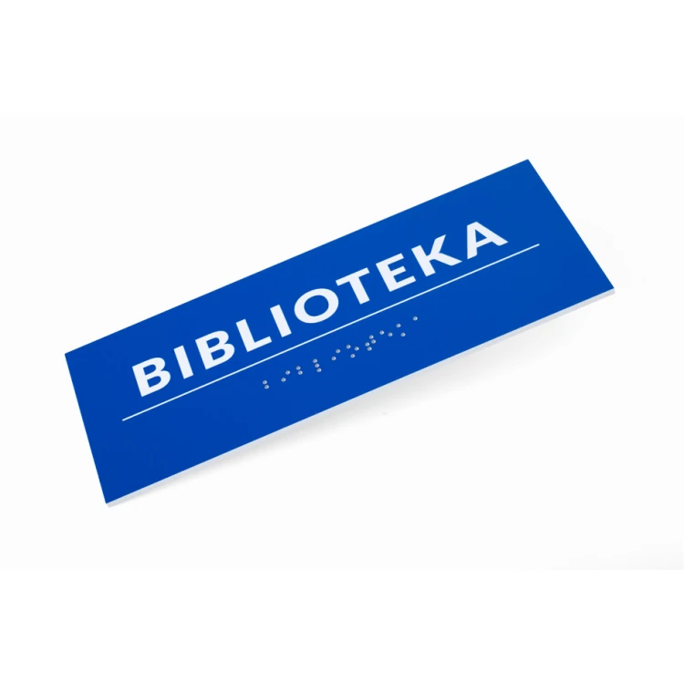 Tabliczka z pismem Braille'a - wym. 200x80mm - PCW twarde - DECO BLUE - TAB459