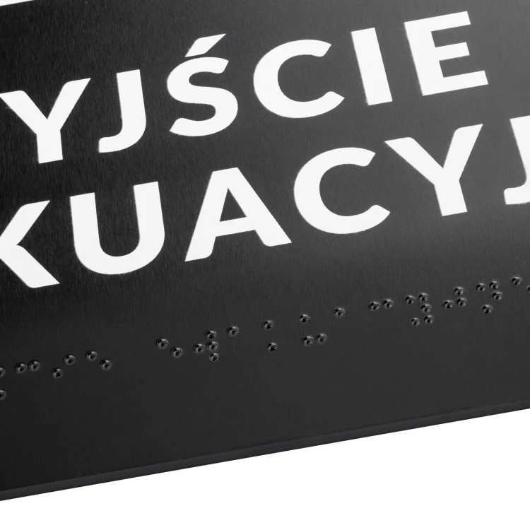 Tabliczka z dowolnym tekstem i pismem Braille'a - wym. 295x105mm - PCW twarde - TAB531