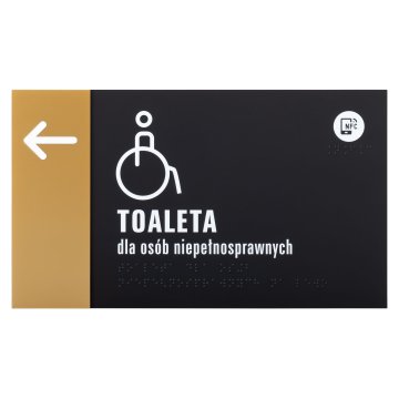 Tabliczka z NFC i pismem Braille'a - złoty akryl - wym.260x150mm - TAB607