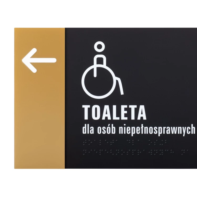 Tabliczka z NFC i pismem Braille'a - złoty akryl - wym.260x150mm - TAB607