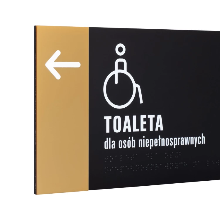 Tabliczka z NFC i pismem Braille'a - złoty akryl - wym.260x150mm - TAB607