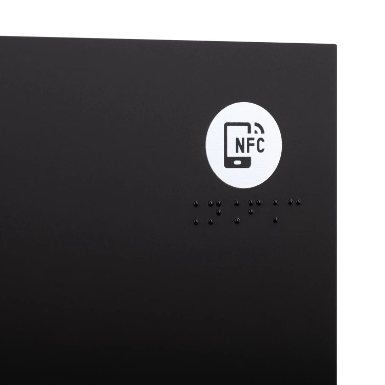 Tabliczka z NFC i pismem Braille'a - złoty akryl - wym.260x150mm - TAB607