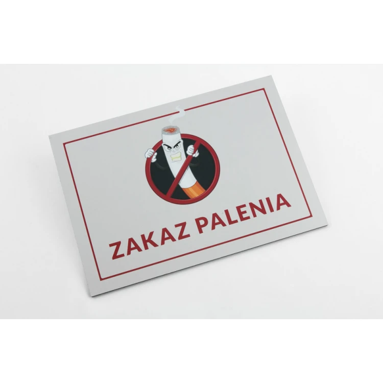 Tabliczka - zakaz palenia - wym. 210x148mm (A5) - DIBOND MAT 3mm - druk UV